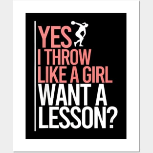 I Throw Like A Girl Discus Throwing Track And Field Discus Posters and Art